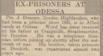 John Duncan 16 March 1945 Dundee Courier 